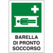 CARTELLO SEGNALETICO PRESENZA BARELLA DI PRONTO SOCCORSO in alluminio - 30x20cm