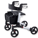 DEAMBULATORE PIEGHEVOLE STILISH DA ESTERNO / ROLLATOR - 4 ruote con freni mano - sedile cestello - portata 136kg