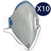 MASCHERINA FACCIALE RESPIRATORIA FFP2 con valvola - filtrante>92% - ripiegabile - conf.10pz