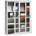 ARMADIO LIBRERIA in metallo - 2 porte a vetri scorrevoli - 120x45xh.200cm - bianco